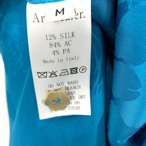 Art Dealer Cutout Floral-Jacquard Midi Dress Womens Size M Turquoise Blue NEW - Picture 8 of 8